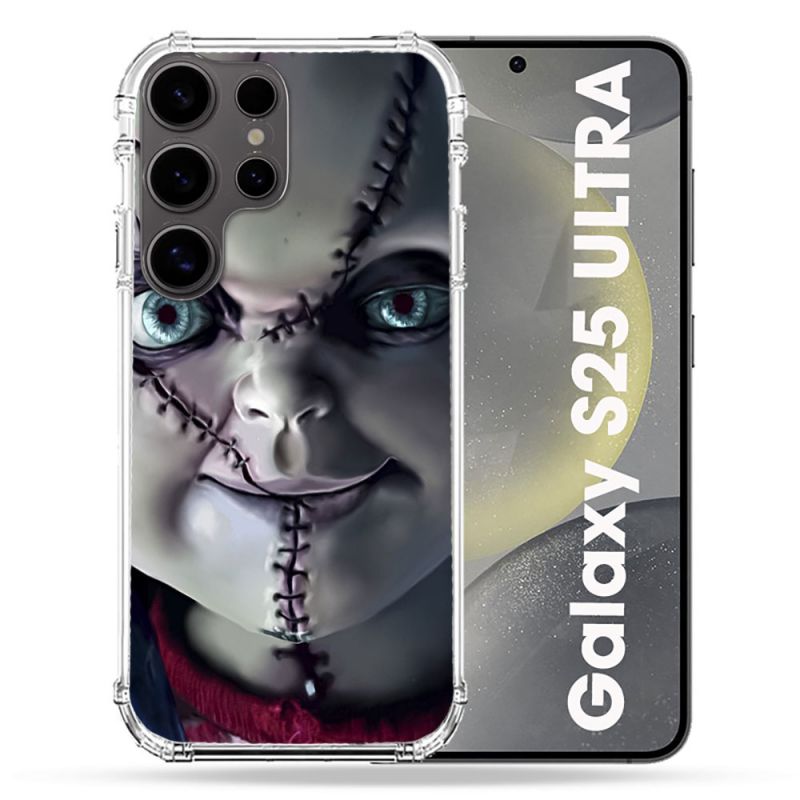 Coque Renforcée Pour Samsung Galaxy S25 ULTRA Horreur Chucky Cicatrice