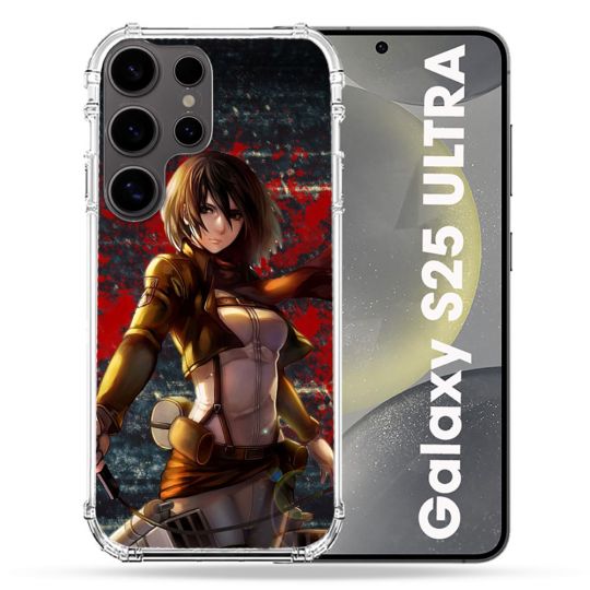 Coque Renforcée Pour Samsung Galaxy S25 ULTRA Manga Attaque Titans Mikasa
