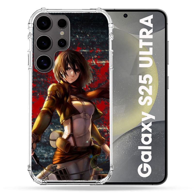 Coque Renforcée Pour Samsung Galaxy S25 ULTRA Manga Attaque Titans Mikasa