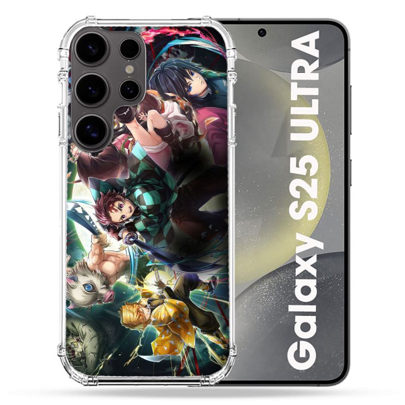 Coque Renforcée Pour Samsung Galaxy S25 ULTRA Manga Demon Slayer Groupe