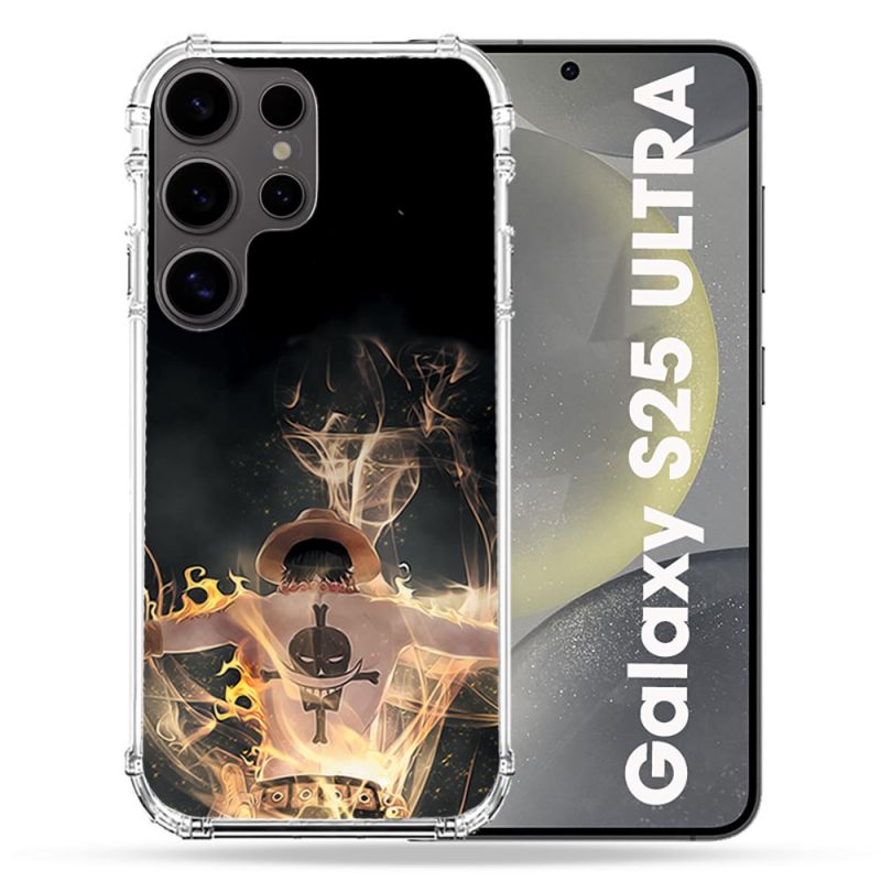 Coque Renforcée Pour Samsung Galaxy S25 ULTRA Manga One Piece Ace Noir