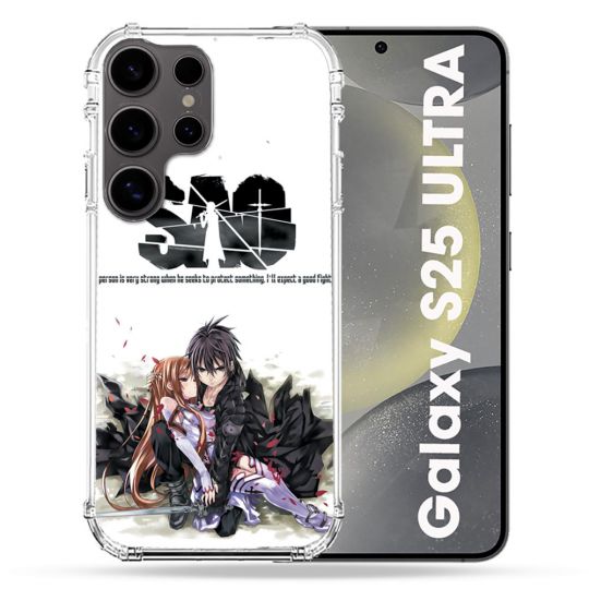 Coque Renforcée Pour Samsung Galaxy S25 ULTRA Manga SAO sword Art Online Blanc