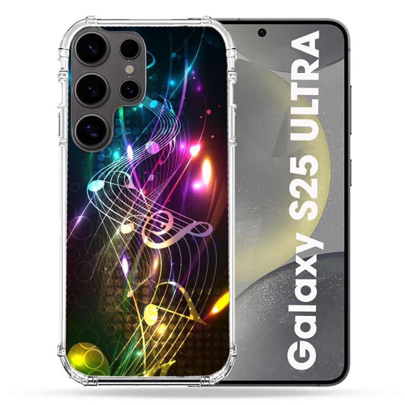 Coque Renforcée Pour Samsung Galaxy S25 ULTRA Musique Partition Multicolore