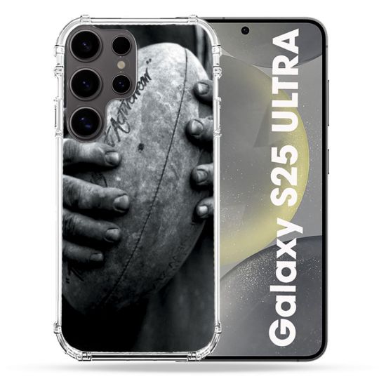 Coque Renforcée Pour Samsung Galaxy S25 ULTRA Sport Rugby Ballon Vintage