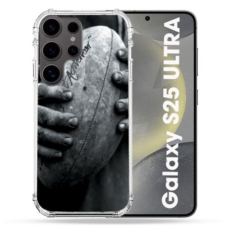 Coque Renforcée Pour Samsung Galaxy S25 ULTRA Sport Rugby Ballon Vintage