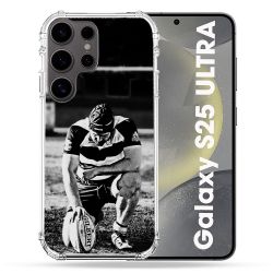 Coque Renforcée Pour Samsung Galaxy S25 ULTRA Sport Rugby Noir Blanc
