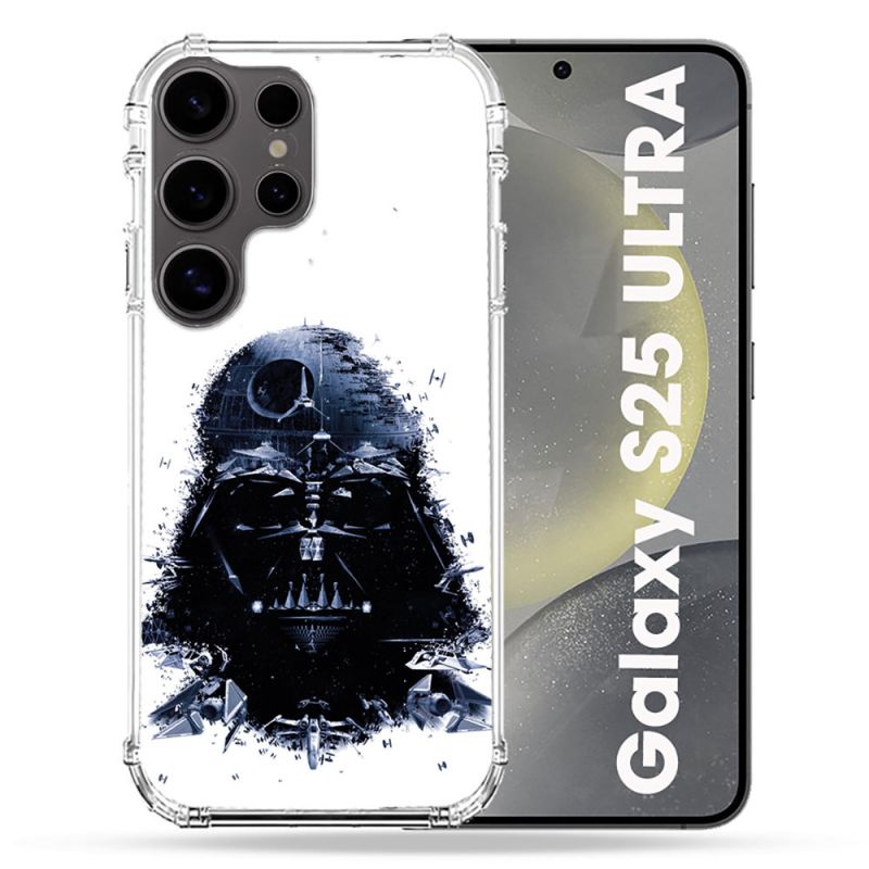 Coque Renforcée Pour Samsung Galaxy S25 ULTRA Star Wars - Dark Vador Blanc