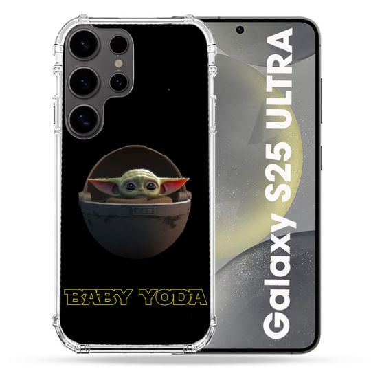 Coque Renforcée Pour Samsung Galaxy S25 ULTRA Star Wars - Yoda bebe noir