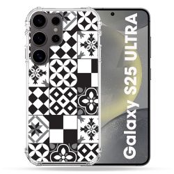 Coque Renforcée Pour Samsung Galaxy S25 ULTRA Texture Carreau Ciment Noir