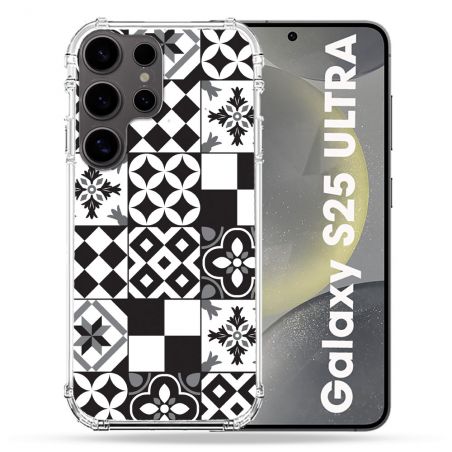 Coque Renforcée Pour Samsung Galaxy S25 ULTRA Texture Carreau Ciment Noir