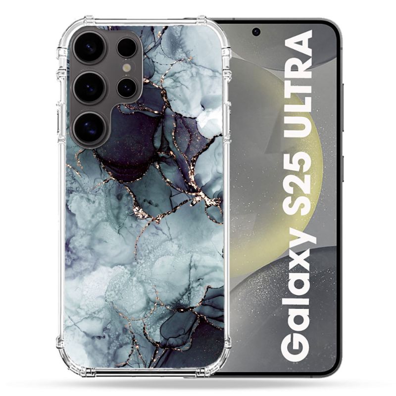 Coque Renforcée Pour Samsung Galaxy S25 ULTRA Texture Marbre Gris
