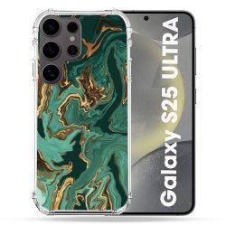 Coque Renforcée Pour Samsung Galaxy S25 ULTRA Texture Marbre Vert