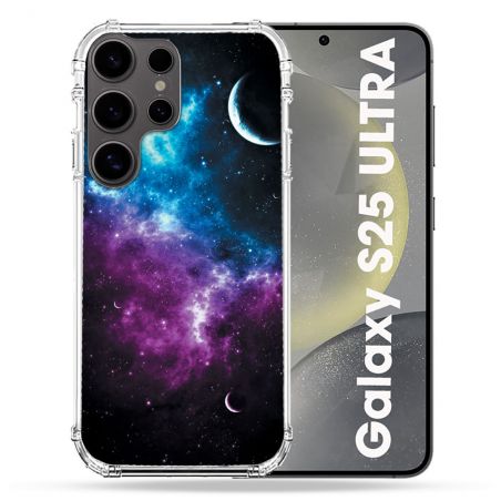Coque Renforcée Pour Samsung Galaxy S25 ULTRA Univers Bleu Violet
