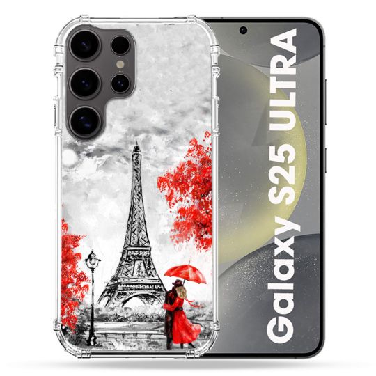 Coque Renforcée Pour Samsung Galaxy S25 ULTRA Voyage France Paris Rouge