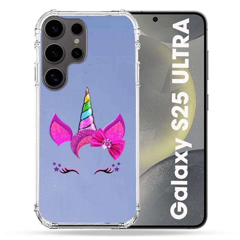 Coque Transparente Pour Samsung Galaxy S25 ULTRA Licorne Paillette