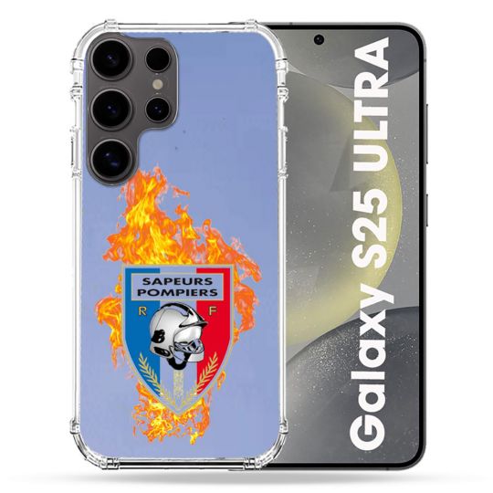 Coque Transparente Pour Samsung Galaxy S25 ULTRA Pompier Feu