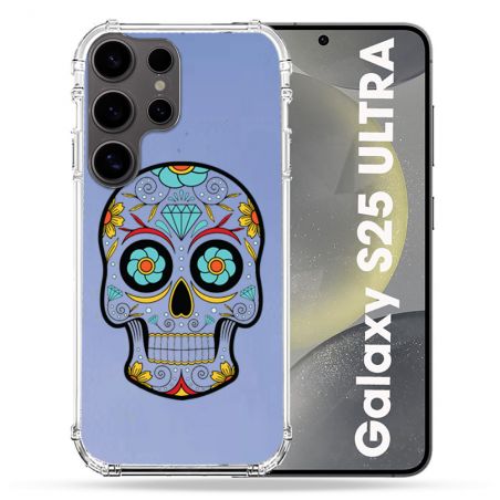Coque Transparente Pour Samsung Galaxy S25 ULTRA Tete Mort Color