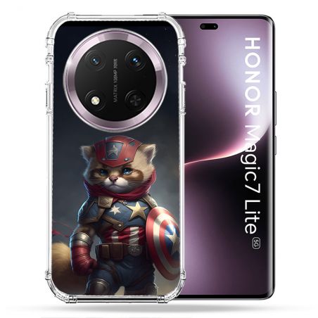 Coque Renforcée Pour Honor Magic 7 Lite 5G Animal Chat America