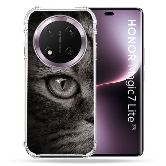Coque Renforcée Pour Honor Magic 7 Lite 5G Animal Chat Gris
