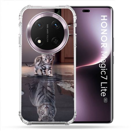 Coque Renforcée Pour Honor Magic 7 Lite 5G Animal Chat Reflet