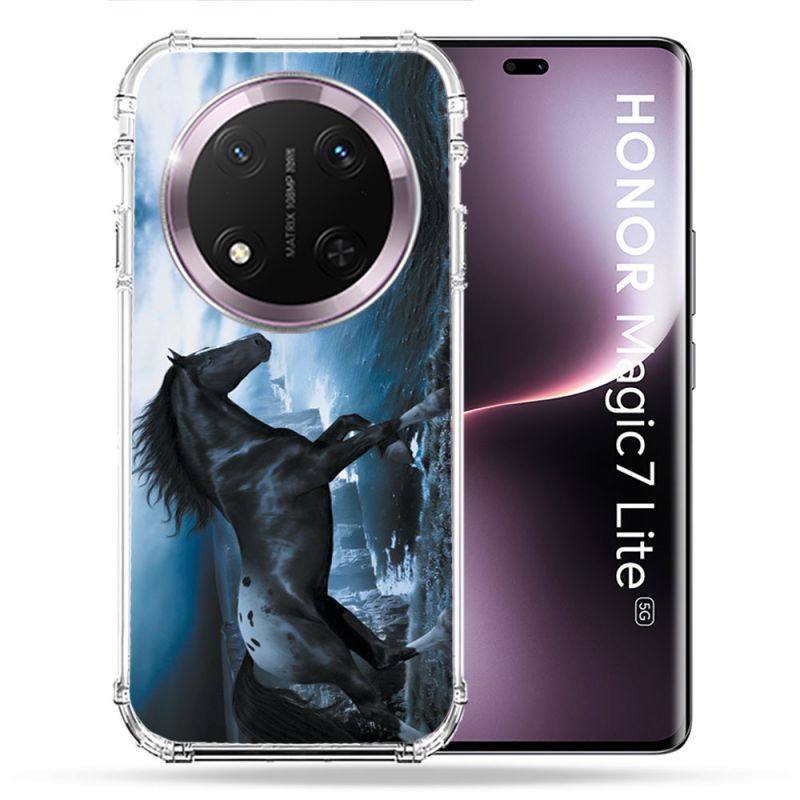 Coque Renforcée Pour Honor Magic 7 Lite 5G Animal Cheval Noir