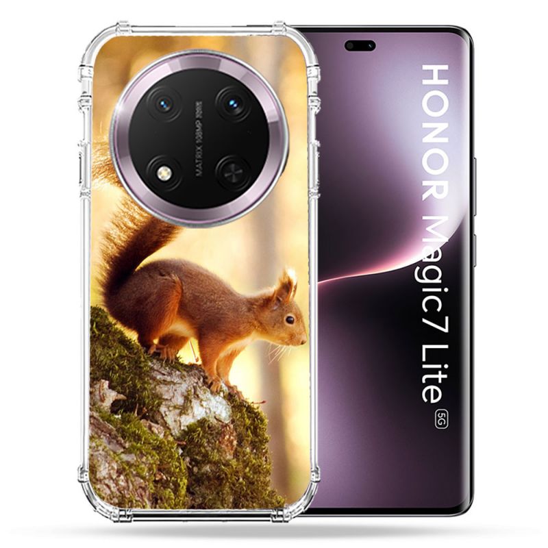Coque Renforcée Pour Honor Magic 7 Lite 5G Animal Ecureuil Bois
