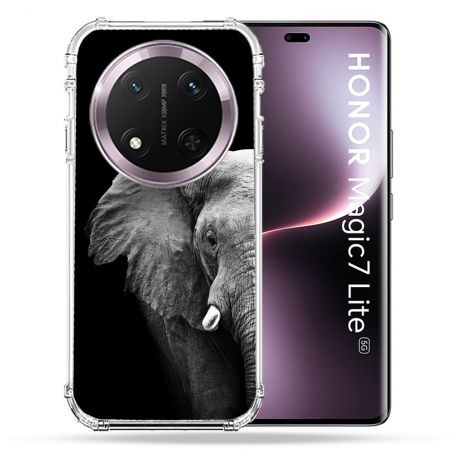 Coque Renforcée Pour Honor Magic 7 Lite 5G Animal Elephant Noir