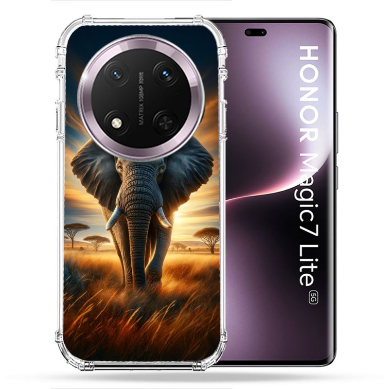 Coque Renforcée Pour Honor Magic 7 Lite 5G Animal Elephant Savane