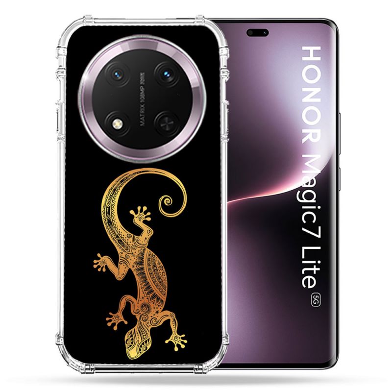 Coque Renforcée Pour Honor Magic 7 Lite 5G Animal Lezard Noir