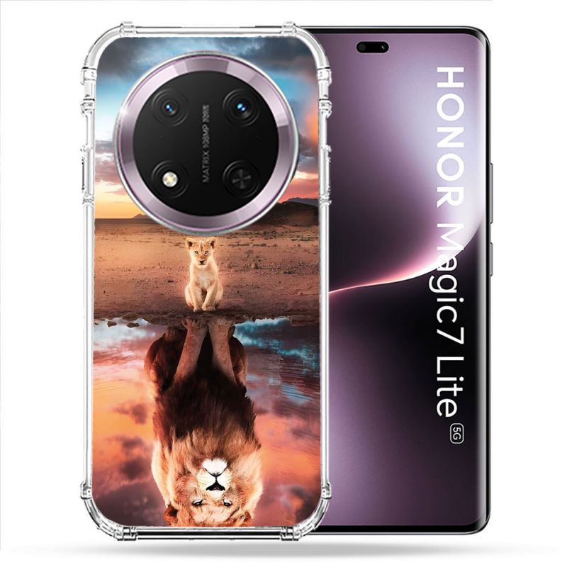Coque Renforcée Pour Honor Magic 7 Lite 5G Animal Lion Reflet