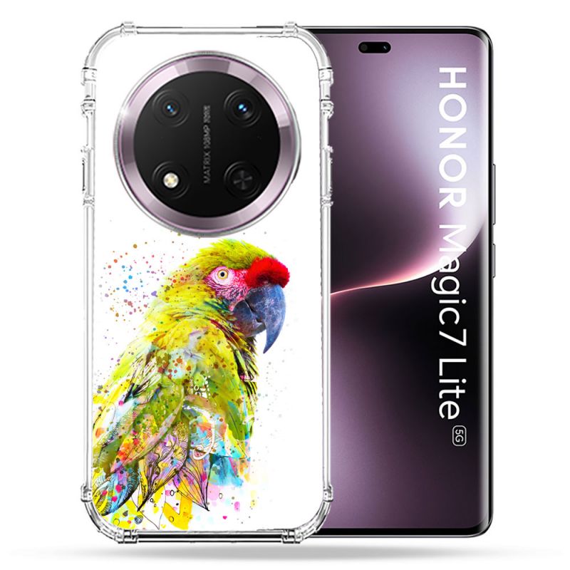 Coque Renforcée Pour Honor Magic 7 Lite 5G Animal Perroquet Jaune