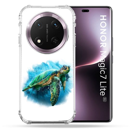 Coque Renforcée Pour Honor Magic 7 Lite 5G Animal Tortue Blanche multicolore