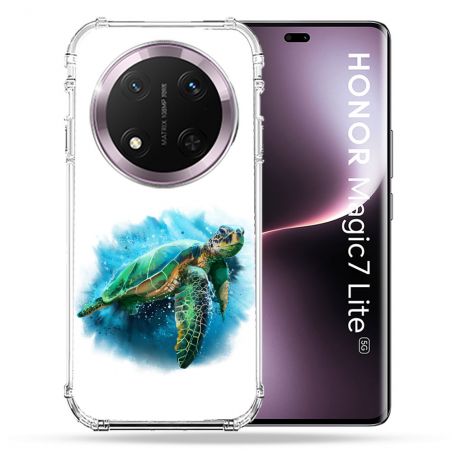 Coque Renforcée Pour Honor Magic 7 Lite 5G Animal Tortue Blanche multicolore
