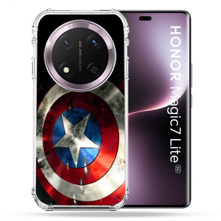 Coque Renforcée Pour Honor Magic 7 Lite 5G Captain America Bouclier