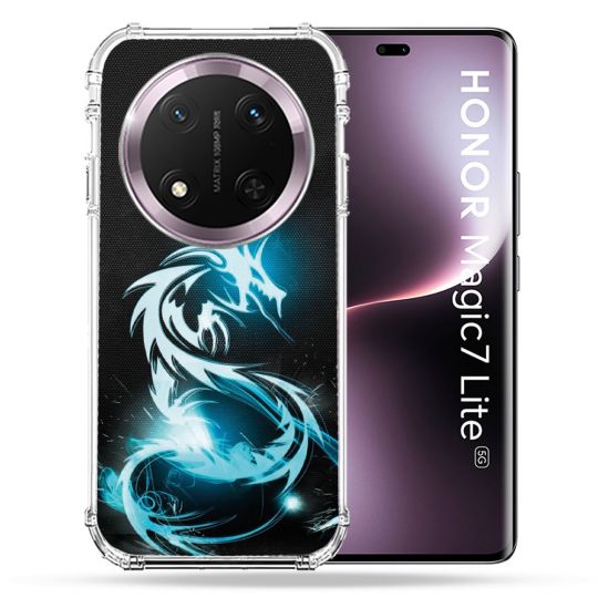 Coque Renforcée Pour Honor Magic 7 Lite 5G Fantastique Dragon Bleu