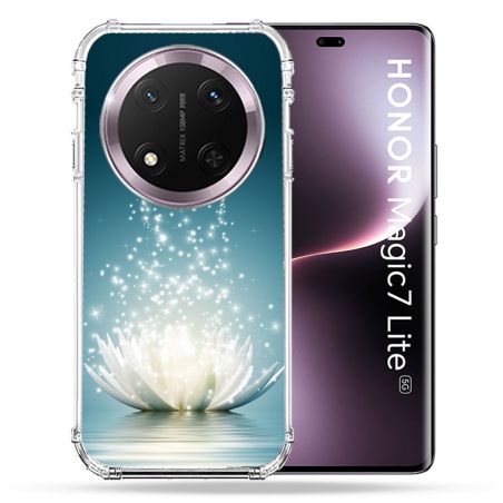 Coque Renforcée Pour Honor Magic 7 Lite 5G Fleur Lotus Blanc