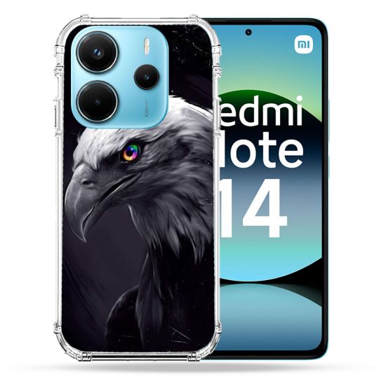 Coque Renforcée Pour Xiaomi Redmi Note 14 4G Animal Aigle Royal Noir