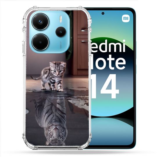 Coque Renforcée Pour Xiaomi Redmi Note 14 4G Animal Chat Reflet