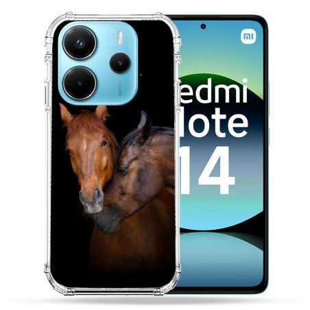 Coque Renforcée Pour Xiaomi Redmi Note 14 4G Animal Cheval Marron