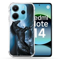 Coque Renforcée Pour Xiaomi Redmi Note 14 4G Animal Cheval Noir