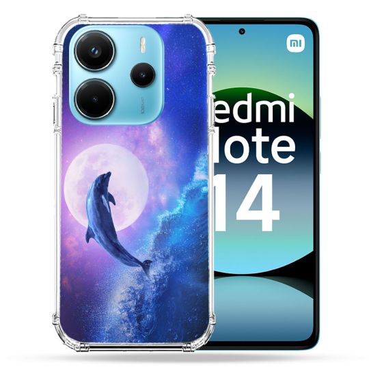 Coque Renforcée Pour Xiaomi Redmi Note 14 4G Animal Dauphin Vague