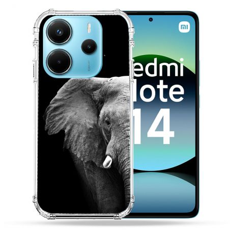 Coque Renforcée Pour Xiaomi Redmi Note 14 4G Animal Elephant Noir