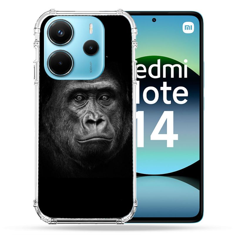 Coque Renforcée Pour Xiaomi Redmi Note 14 4G Animal Gorille Noir