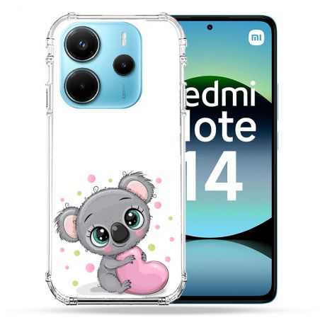 Coque Renforcée Pour Xiaomi Redmi Note 14 4G Animal Koala Cœur