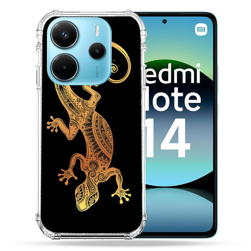 Coque Renforcée Pour Xiaomi Redmi Note 14 4G Animal Lezard Noir