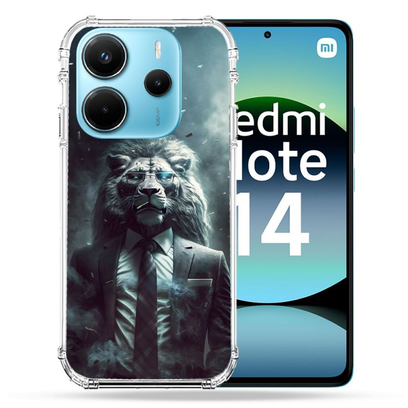 Coque Renforcée Pour Xiaomi Redmi Note 14 4G Animal Lion Business