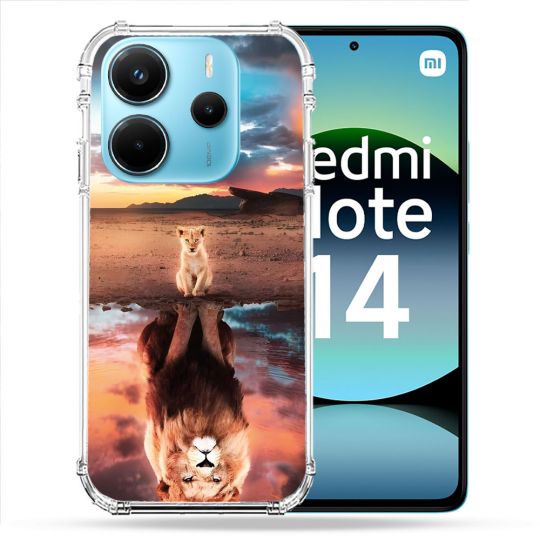 Coque Renforcée Pour Xiaomi Redmi Note 14 4G Animal Lion Reflet