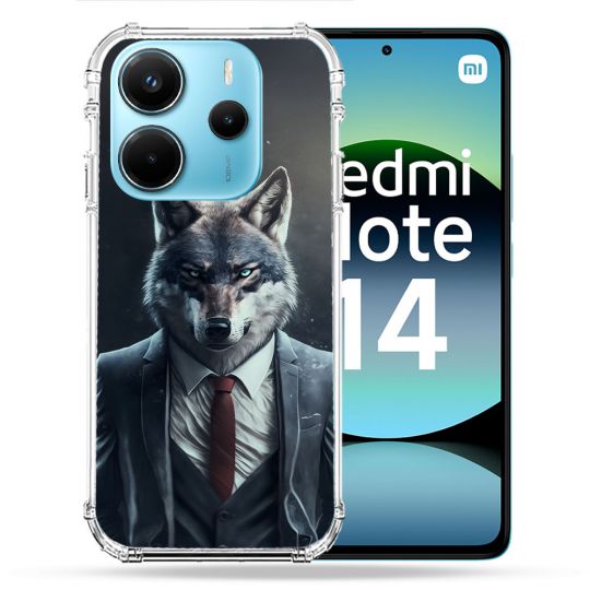 Coque Renforcée Pour Xiaomi Redmi Note 14 4G Animal Loup Business