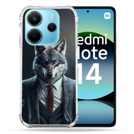 Coque Renforcée Pour Xiaomi Redmi Note 14 4G Animal Loup Business