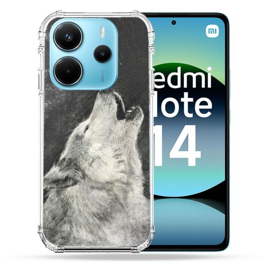 Coque Renforcée Pour Xiaomi Redmi Note 14 4G Animal Loup Hurlement